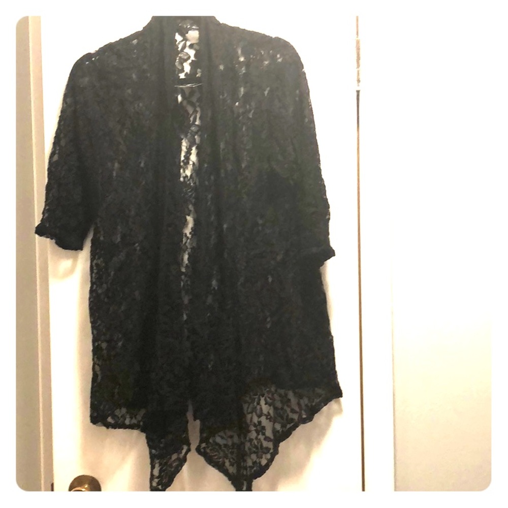Black lace shrug